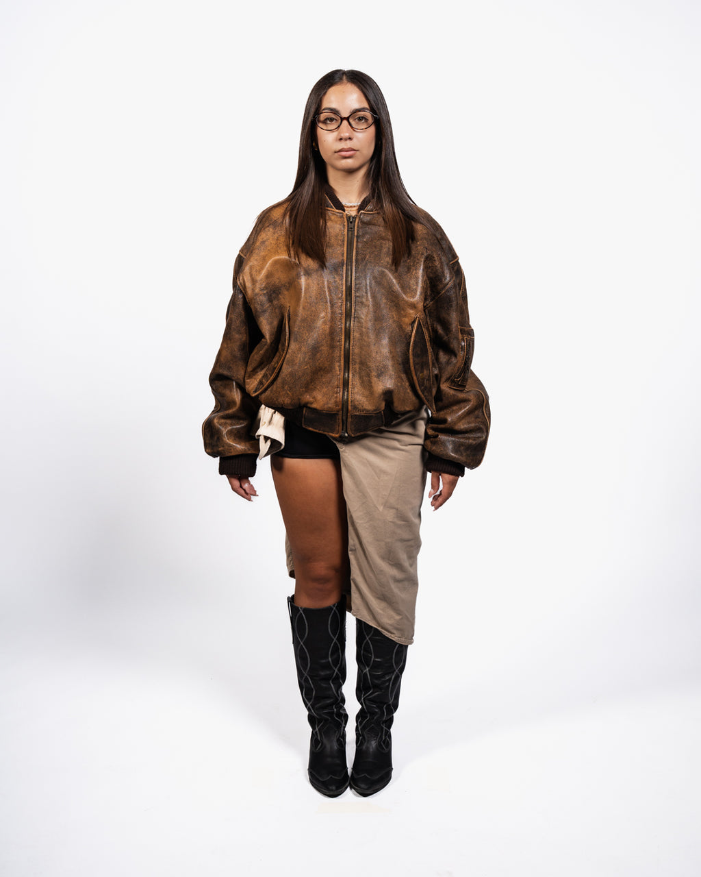 BOMBER LEATHER ALAN GORDON USA VINTAGE