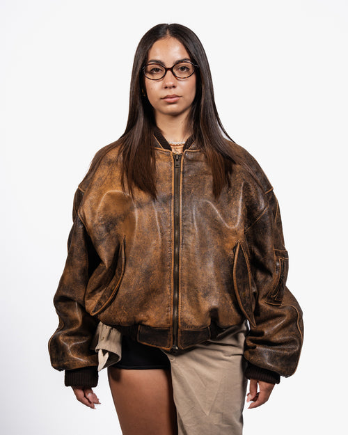 BOMBER LEATHER ALAN GORDON USA VINTAGE