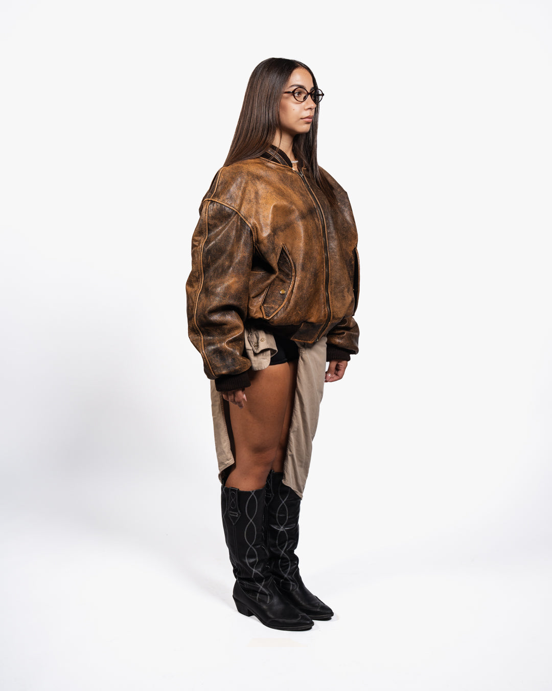 BOMBER LEATHER ALAN GORDON USA VINTAGE