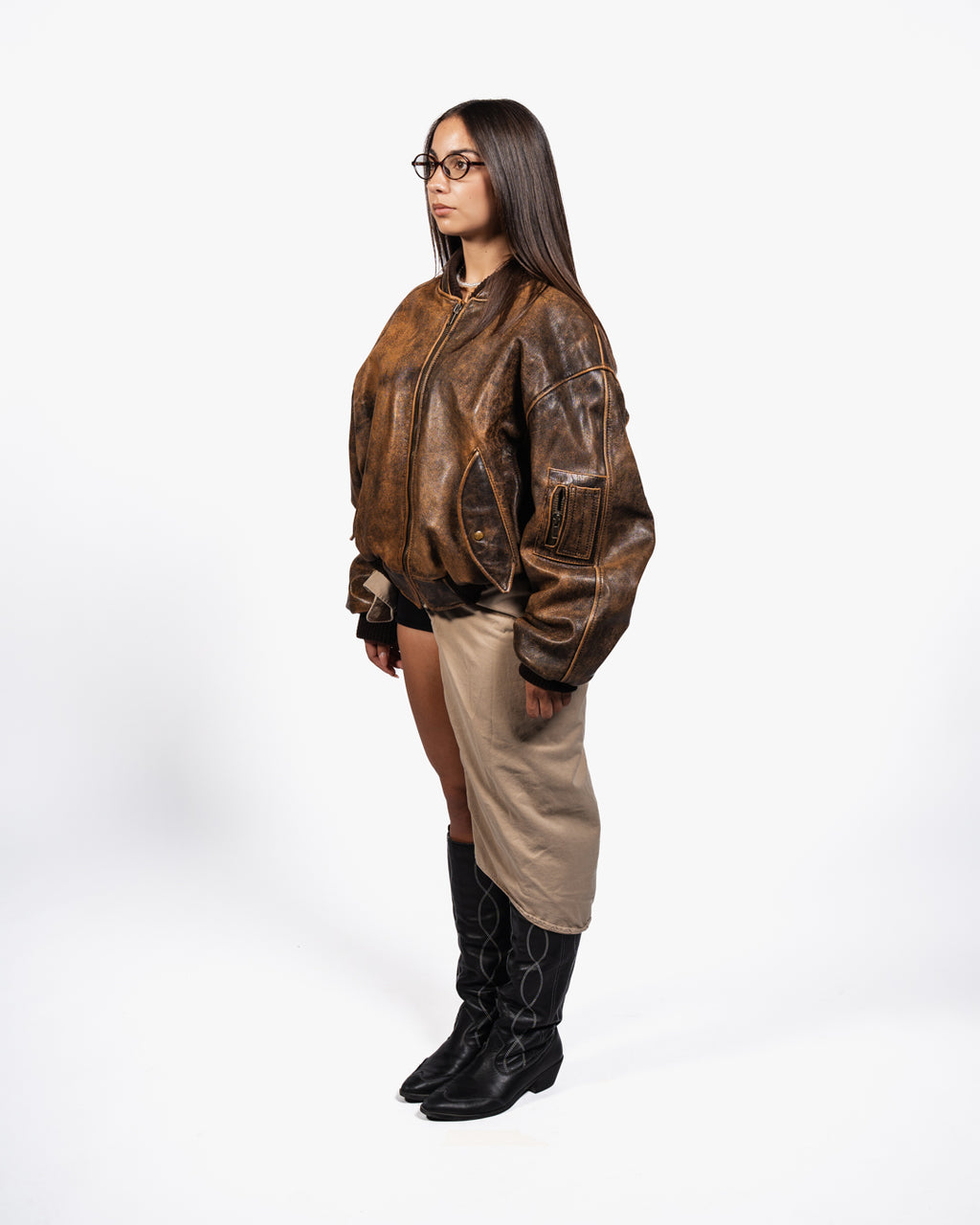 BOMBER LEATHER ALAN GORDON USA VINTAGE