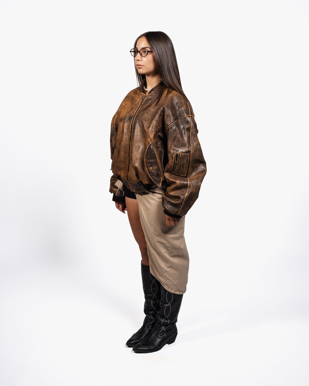 BOMBER LEATHER ALAN GORDON USA VINTAGE